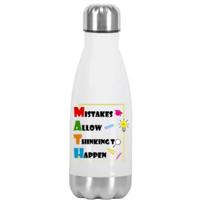 Math Mistakes Allow Thinking To Happen Stainless Steel Insulated Water Bottle