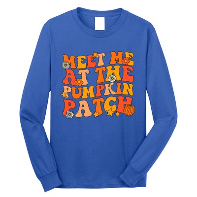 Meet Me At The Pumpkin Patch Groovy Fall Autumn Halloween Gift Long Sleeve Shirt