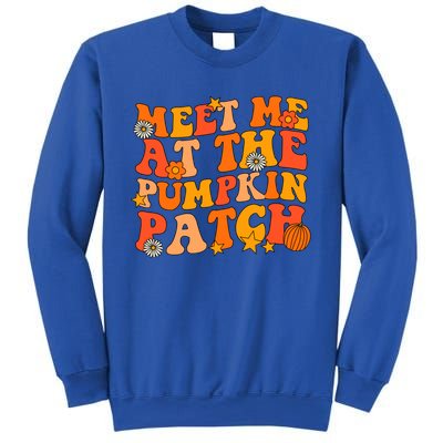 Meet Me At The Pumpkin Patch Groovy Fall Autumn Halloween Gift Sweatshirt