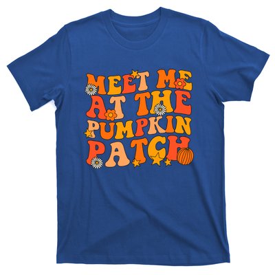 Meet Me At The Pumpkin Patch Groovy Fall Autumn Halloween Gift T-Shirt