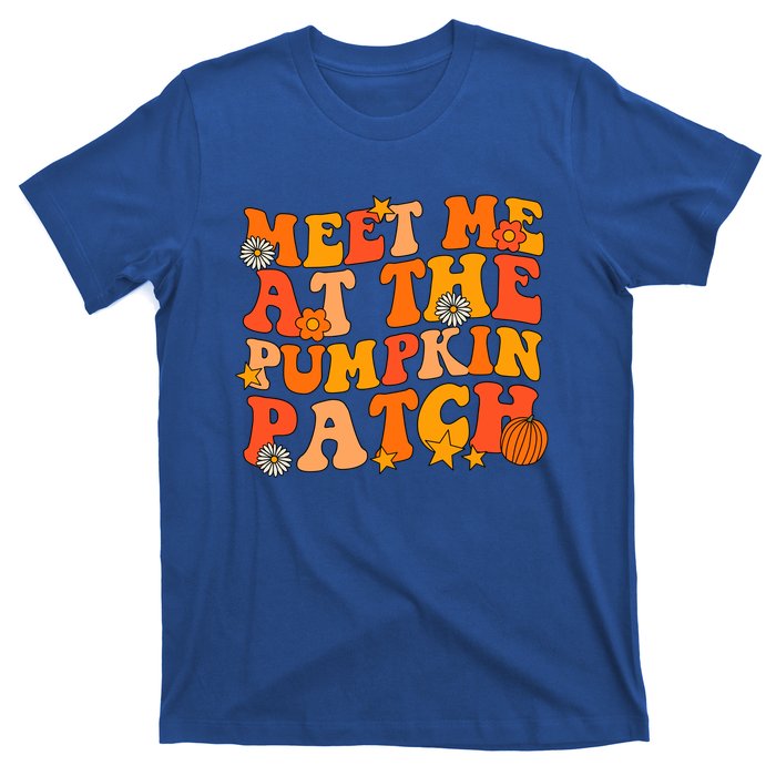 Meet Me At The Pumpkin Patch Groovy Fall Autumn Halloween Gift T-Shirt