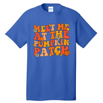 Meet Me At The Pumpkin Patch Groovy Fall Autumn Halloween Gift Tall T-Shirt