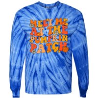 Meet Me At The Pumpkin Patch Groovy Fall Autumn Halloween Gift Tie-Dye Long Sleeve Shirt