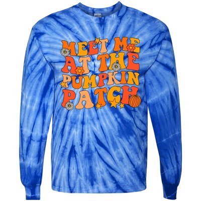 Meet Me At The Pumpkin Patch Groovy Fall Autumn Halloween Gift Tie-Dye Long Sleeve Shirt