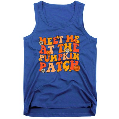 Meet Me At The Pumpkin Patch Groovy Fall Autumn Halloween Gift Tank Top