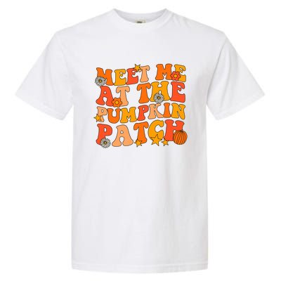 Meet Me At The Pumpkin Patch Groovy Fall Autumn Halloween Gift Garment-Dyed Heavyweight T-Shirt