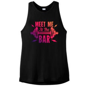 Meet Me At The Bar Funny Gym Sport Fitness Quote Pun Cool Gift Ladies PosiCharge Tri-Blend Wicking Tank