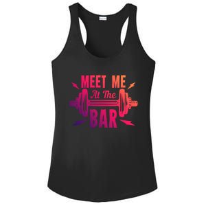 Meet Me At The Bar Funny Gym Sport Fitness Quote Pun Cool Gift Ladies PosiCharge Competitor Racerback Tank