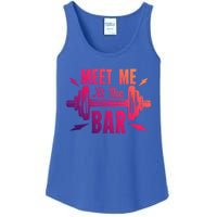 Meet Me At The Bar Funny Gym Sport Fitness Quote Pun Cool Gift Ladies Essential Tank