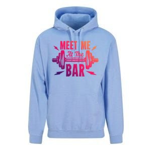 Meet Me At The Bar Funny Gym Sport Fitness Quote Pun Cool Gift Unisex Surf Hoodie