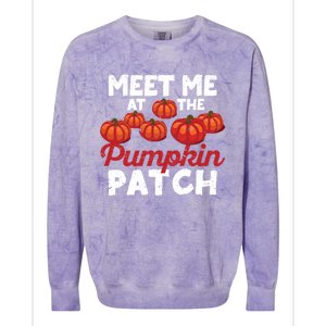 Meet Me At The Pumpkin Patch Funny Fall Thanksgiving Turkey Gift Colorblast Crewneck Sweatshirt