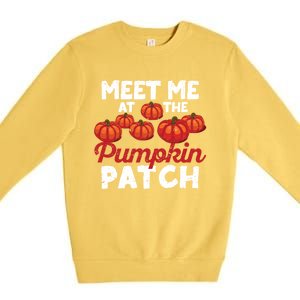 Meet Me At The Pumpkin Patch Funny Fall Thanksgiving Turkey Gift Premium Crewneck Sweatshirt