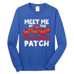 Meet Me At The Pumpkin Patch Funny Fall Thanksgiving Turkey Gift Long Sleeve Shirt