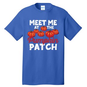 Meet Me At The Pumpkin Patch Funny Fall Thanksgiving Turkey Gift Tall T-Shirt