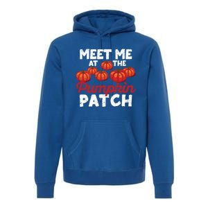 Meet Me At The Pumpkin Patch Funny Fall Thanksgiving Turkey Gift Premium Hoodie