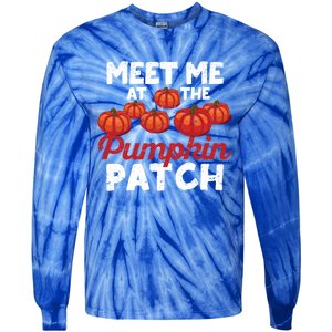 Meet Me At The Pumpkin Patch Funny Fall Thanksgiving Turkey Gift Tie-Dye Long Sleeve Shirt