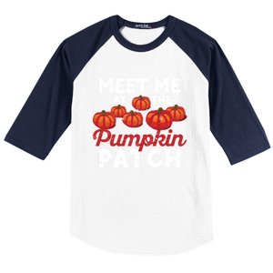 Meet Me At The Pumpkin Patch Funny Fall Thanksgiving Turkey Gift Baseball Sleeve Shirt