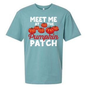 Meet Me At The Pumpkin Patch Funny Fall Thanksgiving Turkey Gift Sueded Cloud Jersey T-Shirt