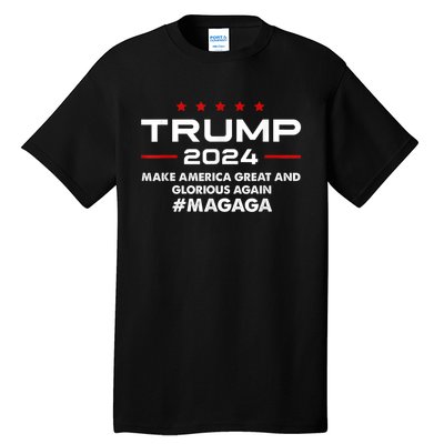 Magaga Make America Great And Glorious Again Trump 2024 Tall T-Shirt