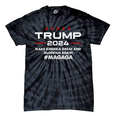 Magaga Make America Great And Glorious Again Trump 2024 Tie-Dye T-Shirt