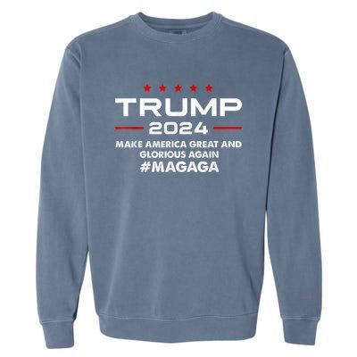 Magaga Make America Great And Glorious Again Trump 2024 Garment-Dyed Sweatshirt