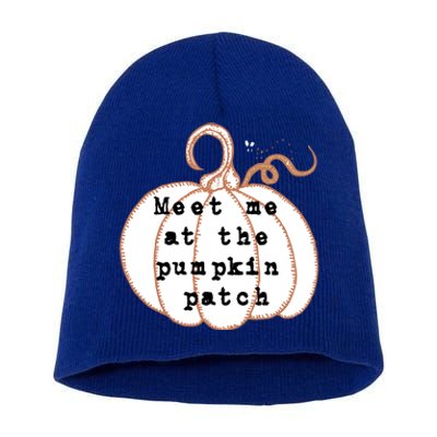 Meet Me At The Pumpkin Patch Halloween Fall Harvest Gift Short Acrylic Beanie