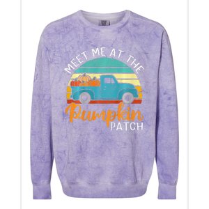 Meet Me at The Pumpkin Patch Thanksgiving Fall Colorblast Crewneck Sweatshirt