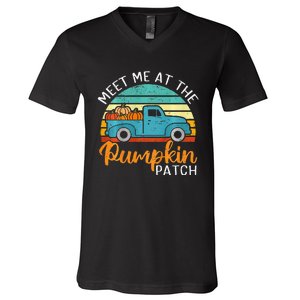 Meet Me at The Pumpkin Patch Thanksgiving Fall V-Neck T-Shirt