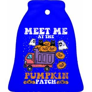 Meet Me At The Pumpkin Patch Halloween Jack O Lantern Meaningful Gift Ceramic Bell Ornament