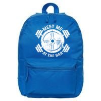 Meet Me At The Bar Funny Gym Workout Quote Gift 16 in Basic Backpack