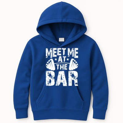 Meet Me At The Bar Funny Gift Weightlifter Bodybuilder Gym Gift Kids Hoodie