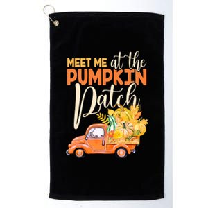 Meet Me At The Pumpkin Patch Funny Truck Pumpkins Gift Platinum Collection Golf Towel