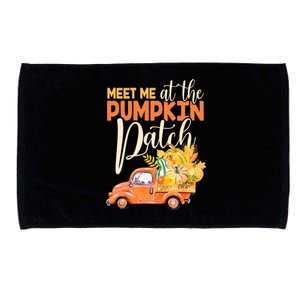 Meet Me At The Pumpkin Patch Funny Truck Pumpkins Gift Microfiber Hand Towel