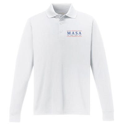 MASA Make America Straight Again Performance Long Sleeve Polo