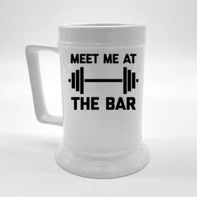 Meet Me At The Bar Gift Funny Workout Weightlifting Gym Meaningful Gift Beer Stein