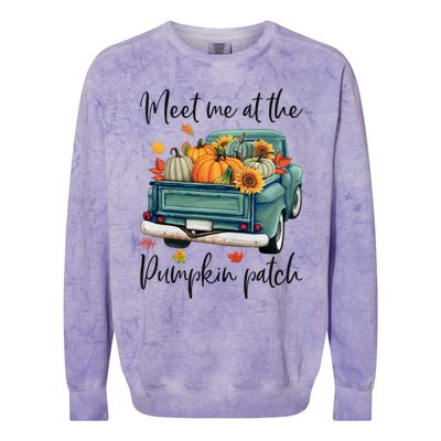 Meet Me At The Pumpkin Patch Halloween Thanksgiving Great Gift Colorblast Crewneck Sweatshirt