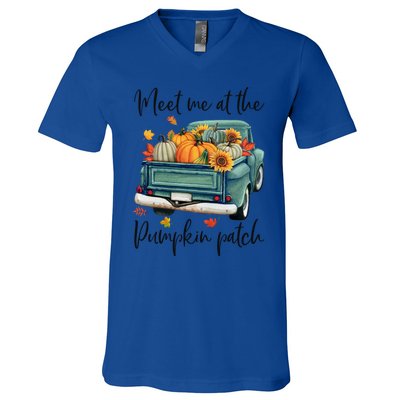 Meet Me At The Pumpkin Patch Halloween Thanksgiving Great Gift V-Neck T-Shirt