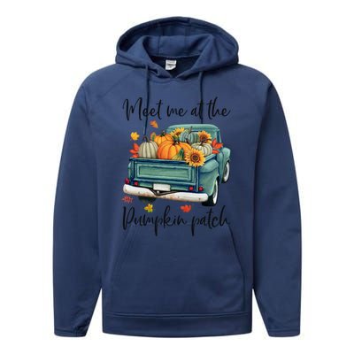 Meet Me At The Pumpkin Patch Halloween Thanksgiving Great Gift Performance Fleece Hoodie