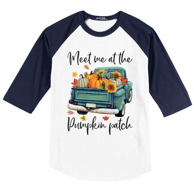 Meet Me At The Pumpkin Patch Halloween Thanksgiving Great Gift Baseball Sleeve Shirt