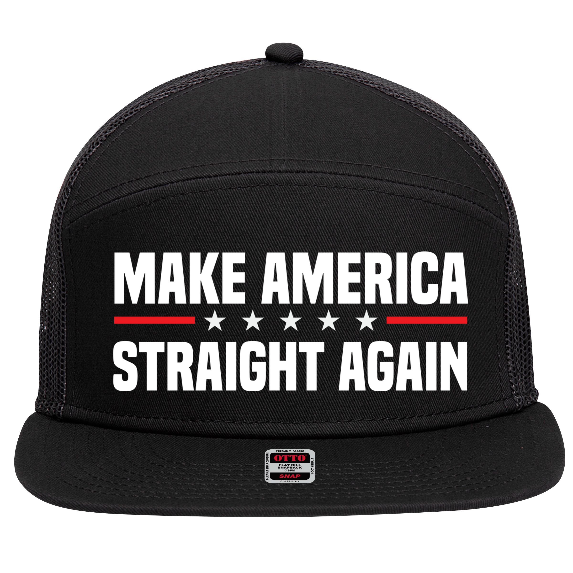 MASA Make America Straight Again 7 Panel Mesh Trucker Snapback Hat