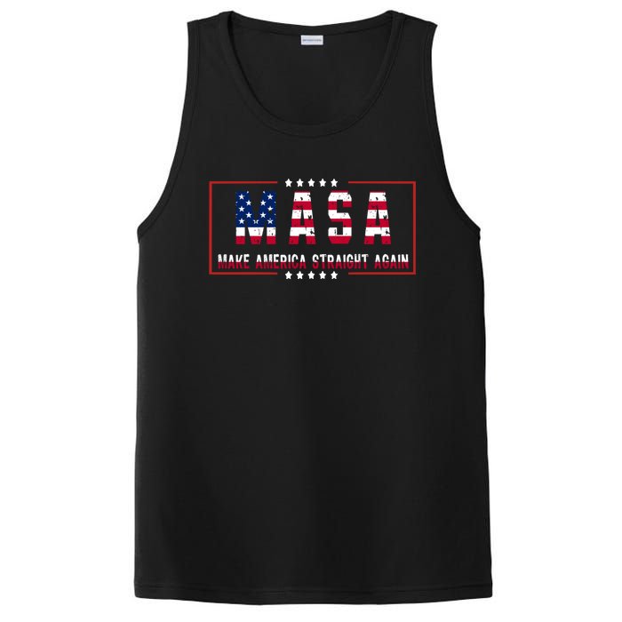 MASA Make America Straight Again Political Funny Sarcastic PosiCharge Competitor Tank