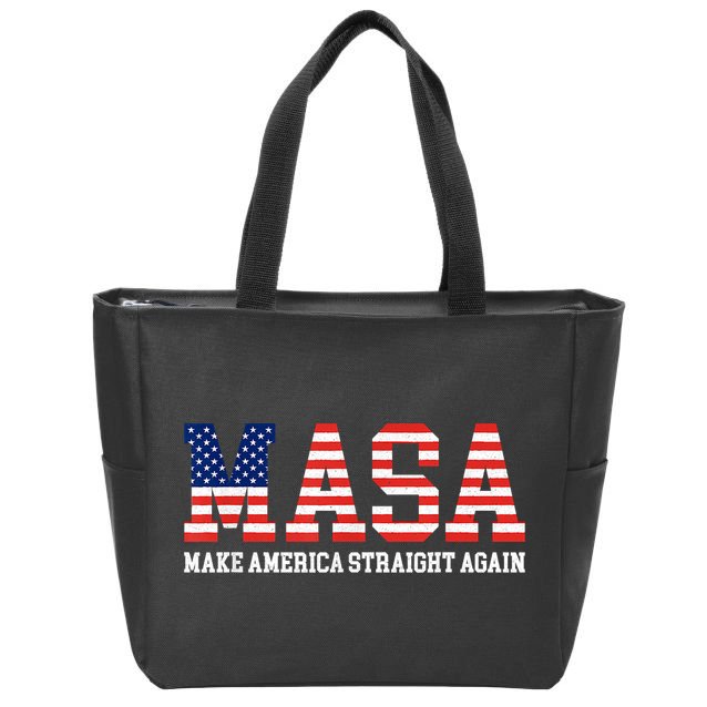 MASA Make America Straight Again Zip Tote Bag