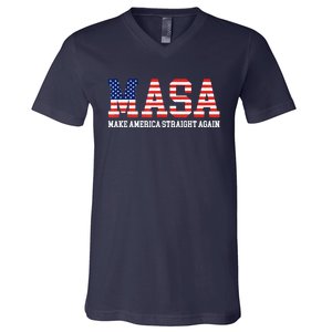 MASA Make America Straight Again V-Neck T-Shirt