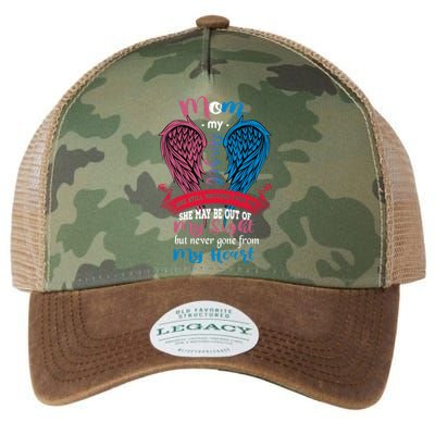 Mom My Angel She May Be Out Sight Never Gone From My Heart Gift Legacy Tie Dye Trucker Hat