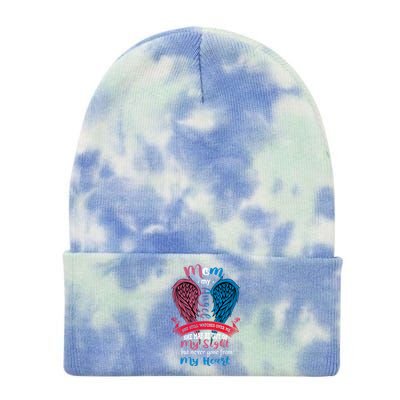 Mom My Angel She May Be Out Sight Never Gone From My Heart Gift Tie Dye 12in Knit Beanie