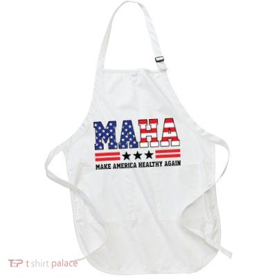 Maha Make America Healthy Again Us Patriotic Full-Length Apron With Pockets