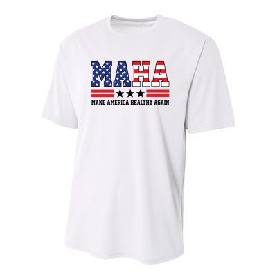 Maha Make America Healthy Again Us Patriotic Youth Performance Sprint T-Shirt