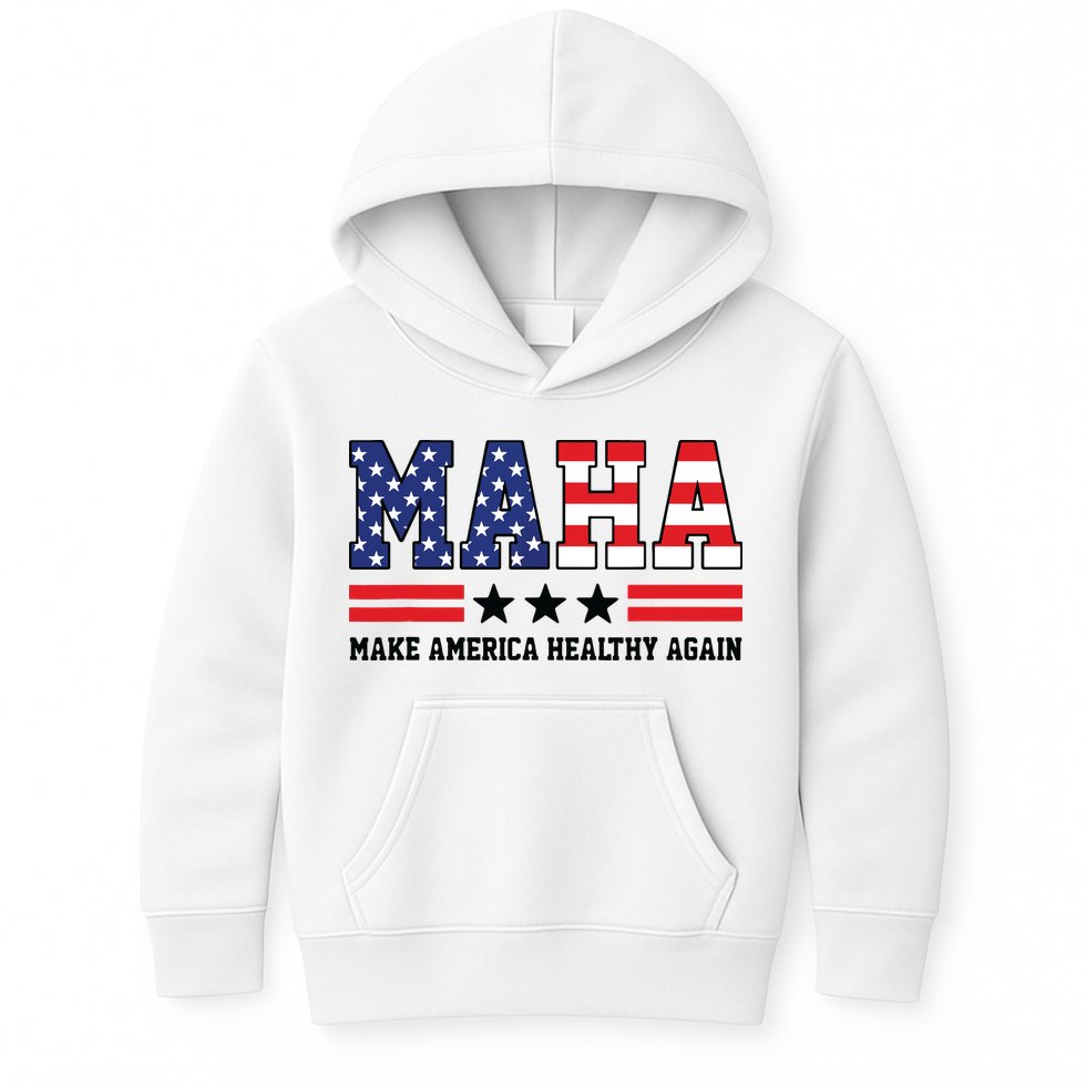 Maha Make America Healthy Again Us Patriotic Kids Hoodie