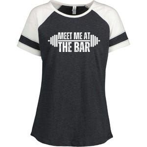 Meet Me At The Bar Weightlifter Cute Gym Lover Workout Funny Gift Enza Ladies Jersey Colorblock Tee