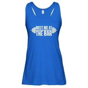 Meet Me At The Bar Weightlifter Cute Gym Lover Workout Funny Gift Ladies Essential Flowy Tank